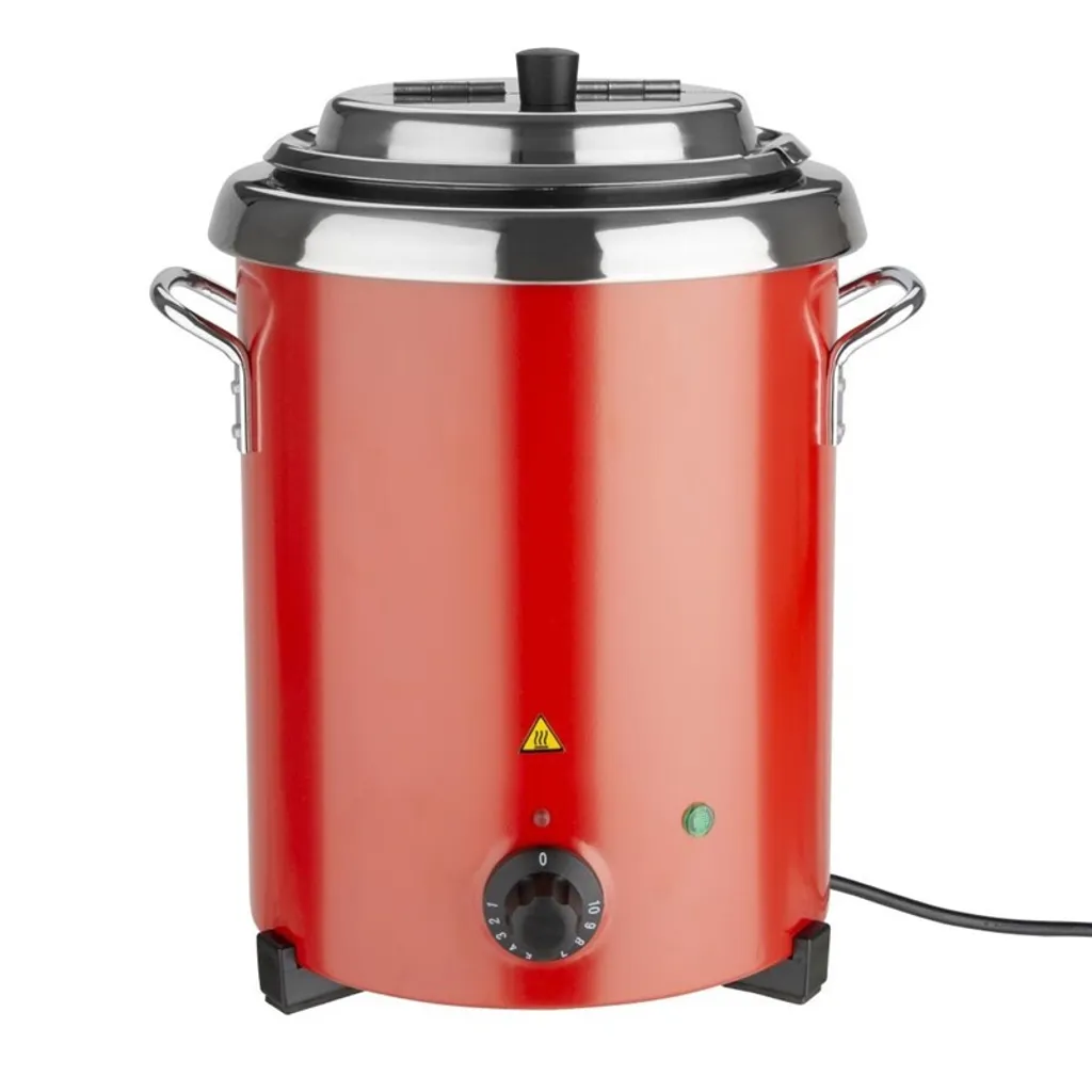 Bouilloire Buffalo rouge 5,7 L avec poignées pour buffet et traiteur