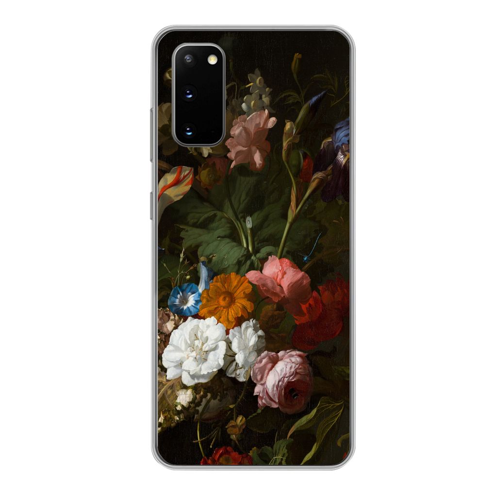 MuchoWow Handyhülle Schutzhülle Hülle für Samsung Galaxy S20 Vase mit Blumen - Gemälde von Rachel Ruysch Silikon Softcase Handy Hülle - Bild