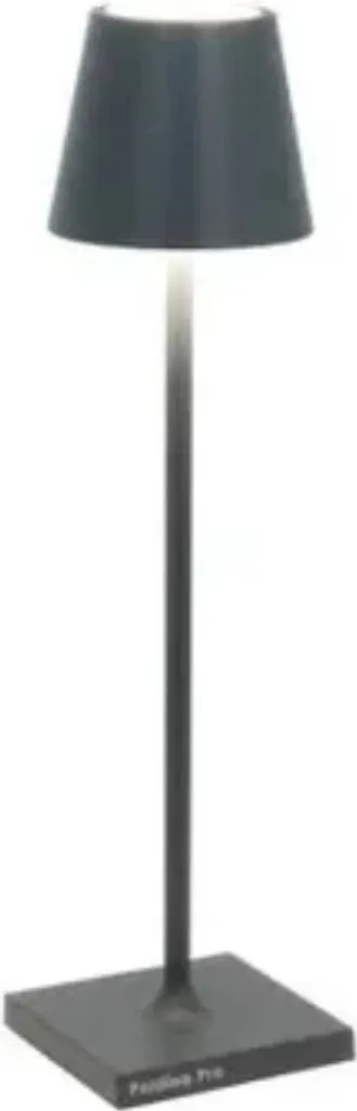 Zafferano Poldina Micro Grigio Scuro: Lampada da Tavolo Senza Fili