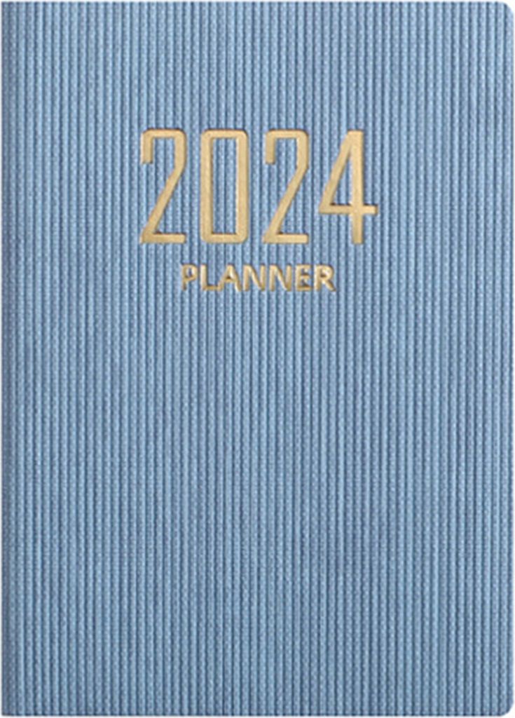 A7 2024 Englischer Planer Kunstleder Hardcover 180 Seiten Tintenfestes Papier Mini Journal Dairy Pocket Notebook Studentenbedarf