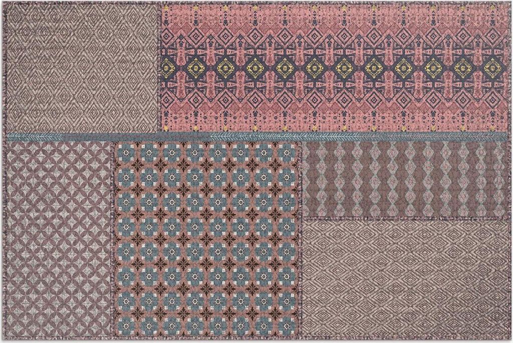 Aztekenmuster Nachahmung von gemustertem Stoff – Vinylteppich – 100x150 cm – Outdoor Teppich – Terrasse – Wetterfest – Modern