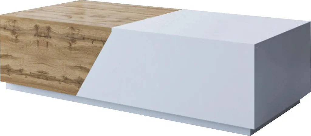 Table basse de salon rectangulaire 124 cm style industriel Pitt