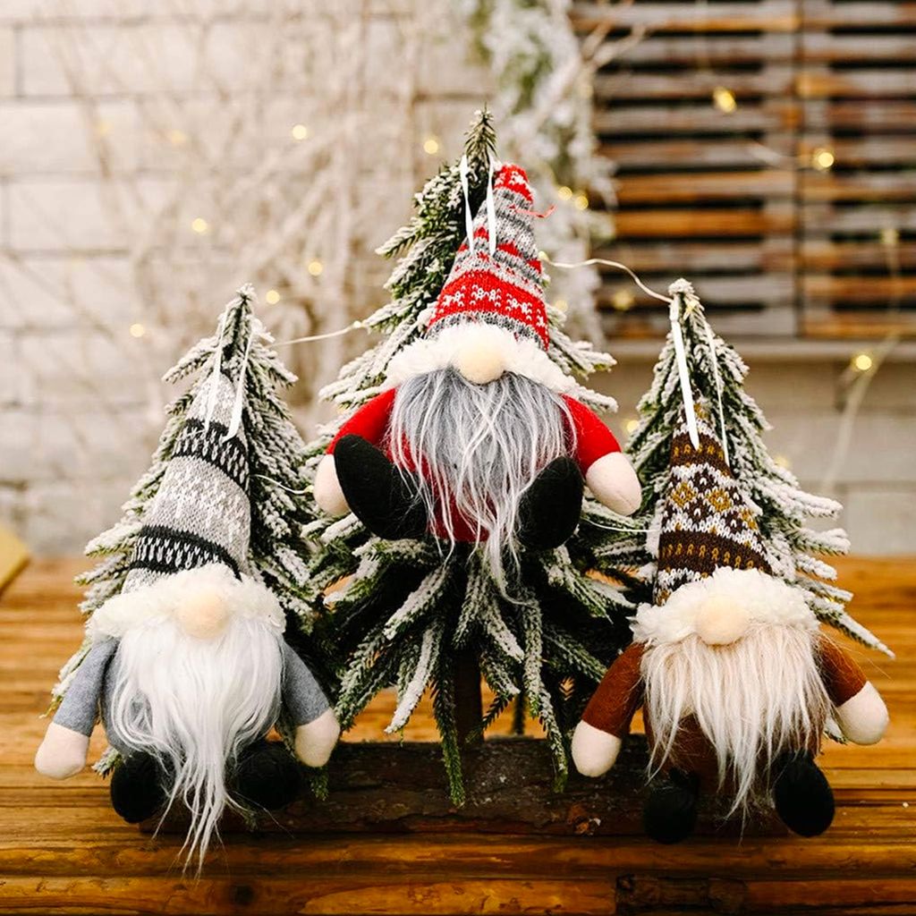 MIJOMA Weihnachtswichtel 3er Set – 22 Cm Hohe Plüsch-Figuren – Skandinavische Deko Für Winter & Advent
