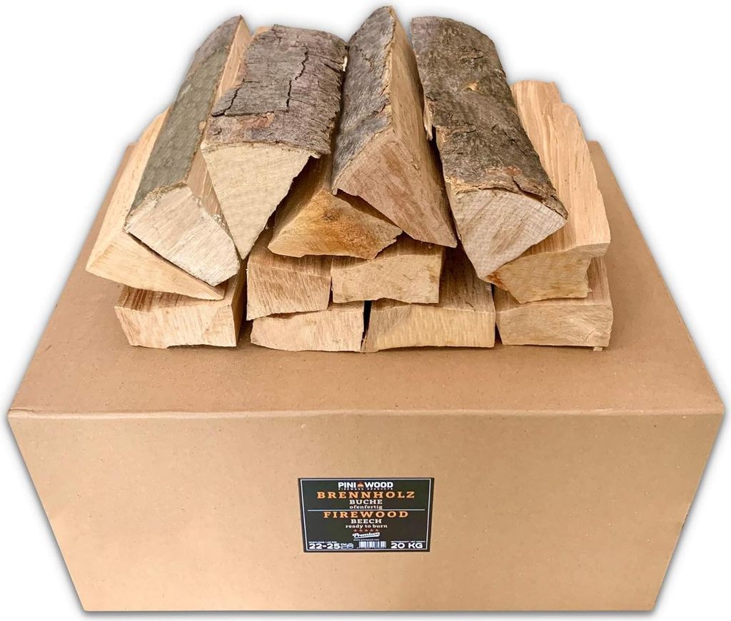 Buchenholzscheite 20 kg - Ofenfertig für Kamin, Grill, Pizzaofen und Räuchergerät