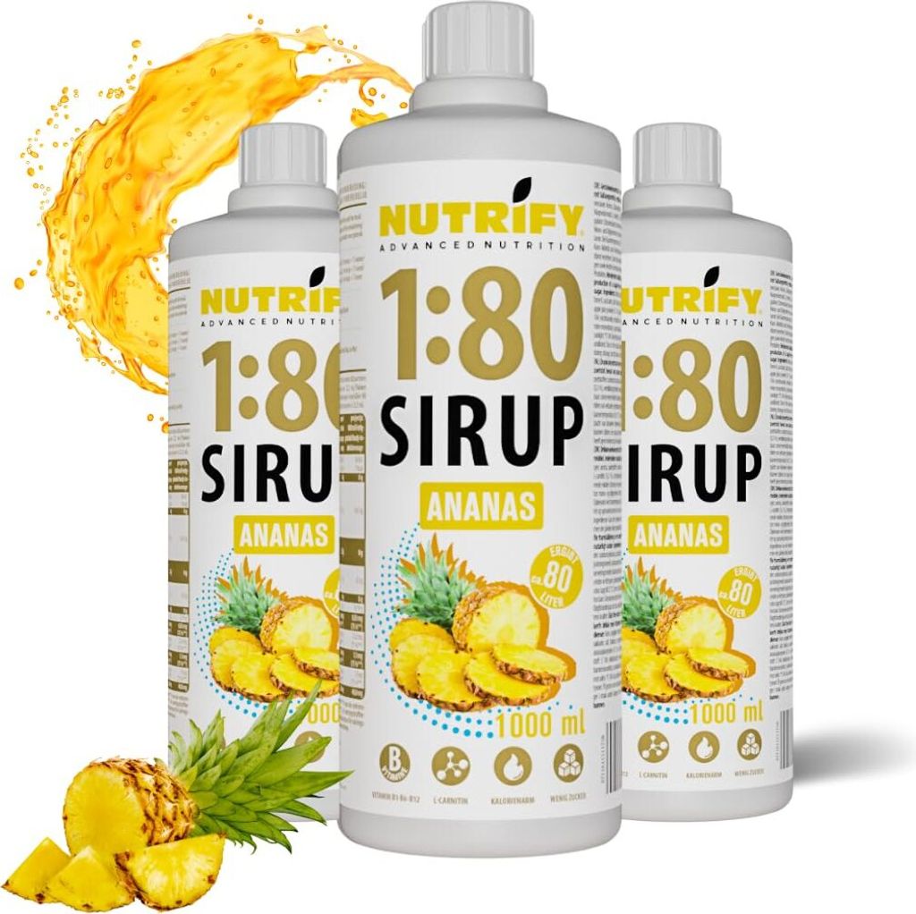 NUTRIFY Vital Drink Sirup1:80 Ananas 6 x 1L Sportgetränk kalorienarm