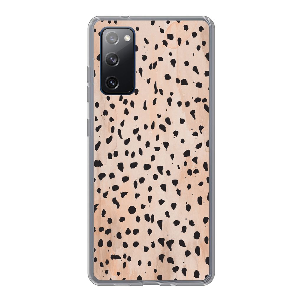 MuchoWow Handyhülle Schutzhülle Hülle für Samsung Galaxy S20 FE Polka dots - Schwarz - Marmor Silikon Softcase Handy Hülle - Abdeckung