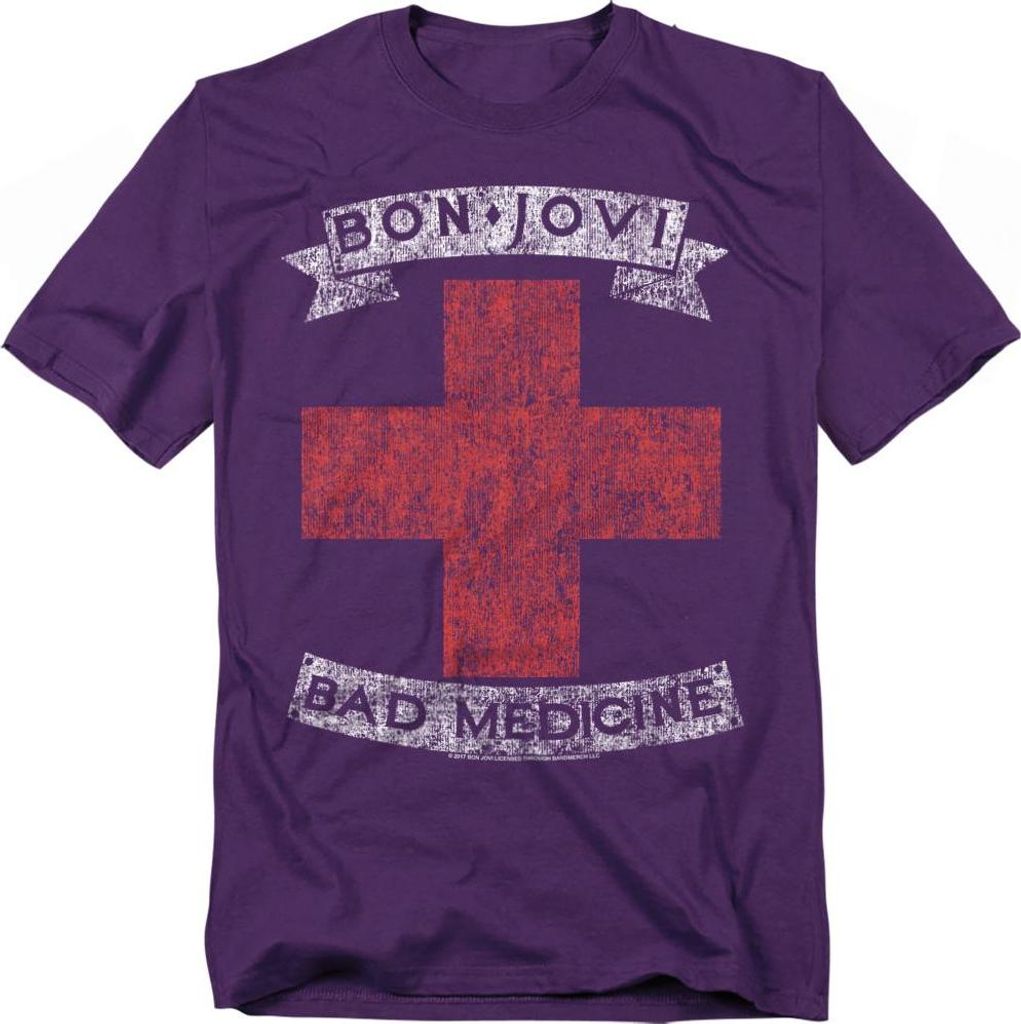 Bon Jovi - "Bad Medicine" T-Shirt für Herren/Damen Uni TV20671 (S) (Violett)