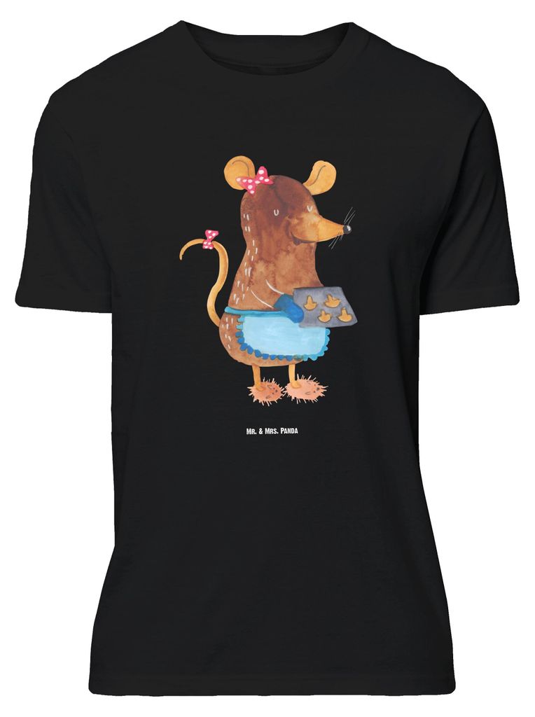 Mr. & Mrs. Panda Größe L T-Shirt Maus Kekse - Schwarz - Geschenk, mit Spruch, Plätzchen, Winter, Shirt, Weihnachtskekse, Weihnachten, Tshirt