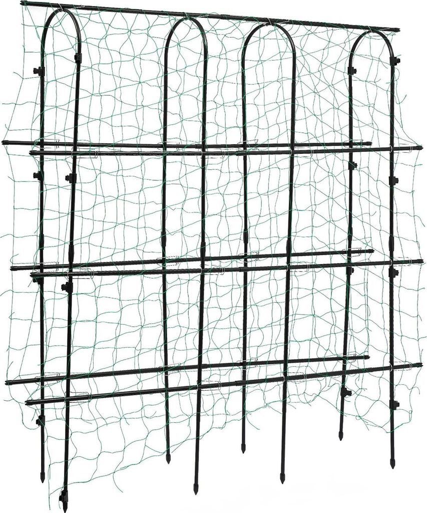 Gartenbogen - Rankgitter mit Netz - Rostbeständiger Stahl & PE - Maße 180×30×180 cm - Rohr Ø16 mm - Für Kletterpflanzen - Schwarz