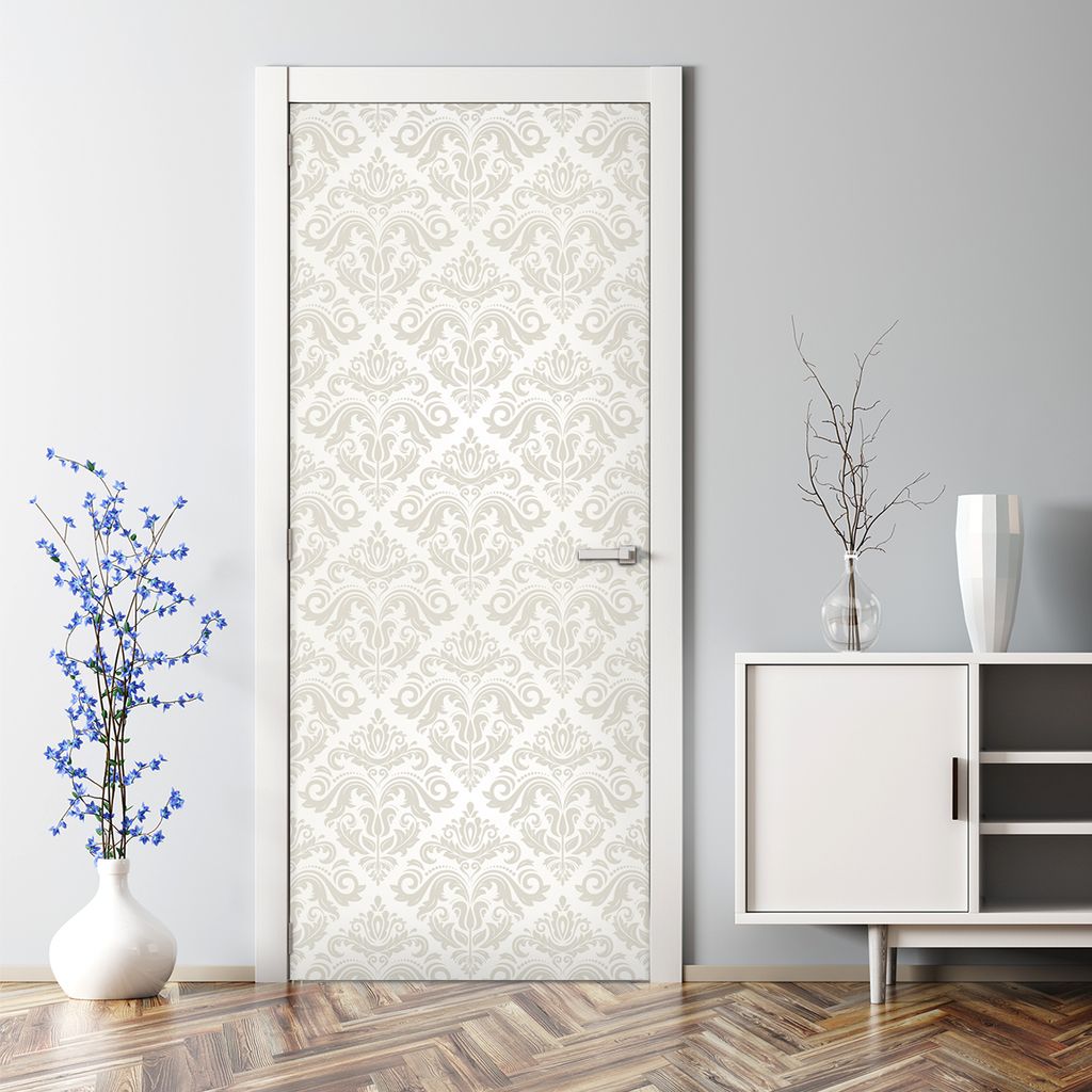 Dekorative Türposter selbstklebend Wandaufkleber Türaufkleber Orient Abstrakt grau 85 x 200 cm
