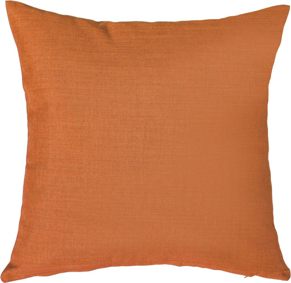 Kissenbezug 60x60 orange Kissenhülle Struktur Leinenoptik Deko Kissen