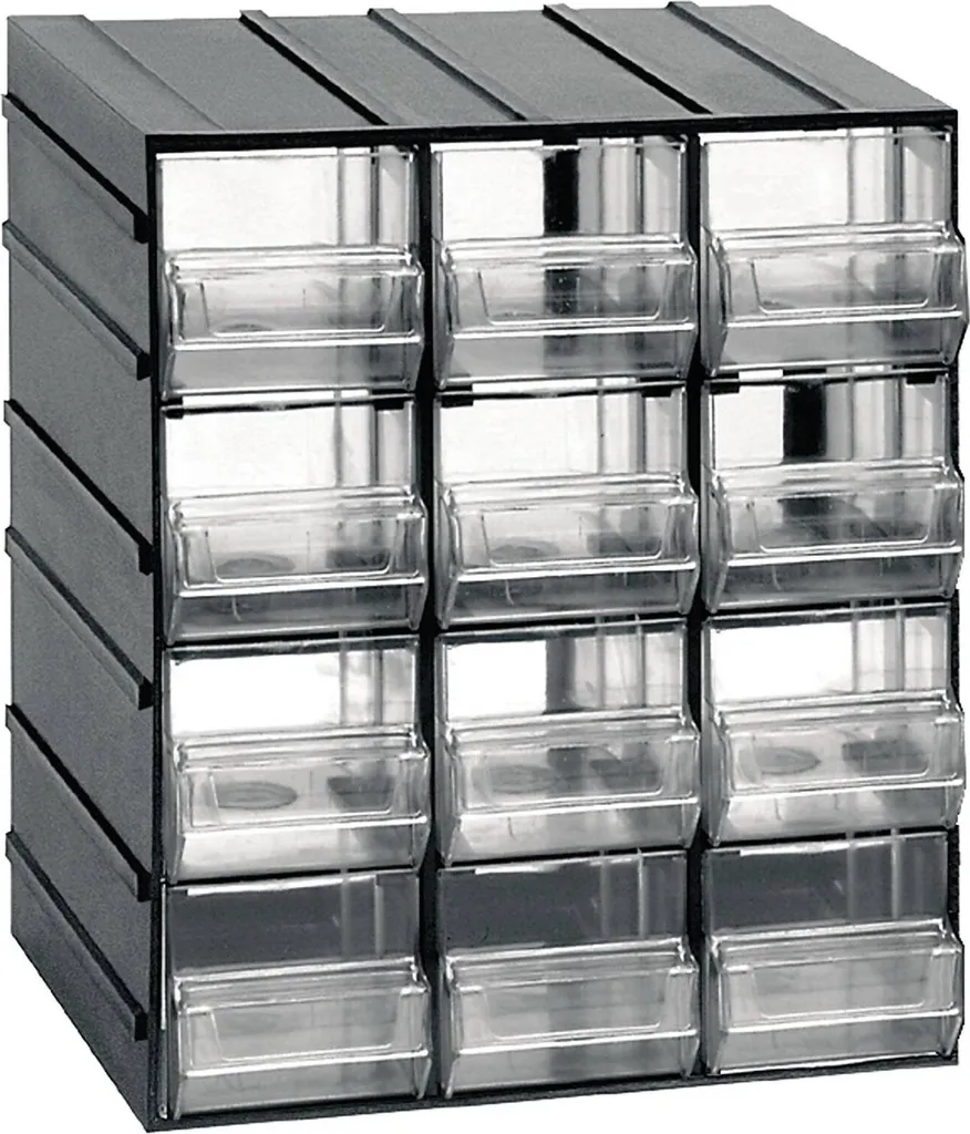 Armoire à 12 tiroirs Atanasia gris anthracite pour un rangement optimal