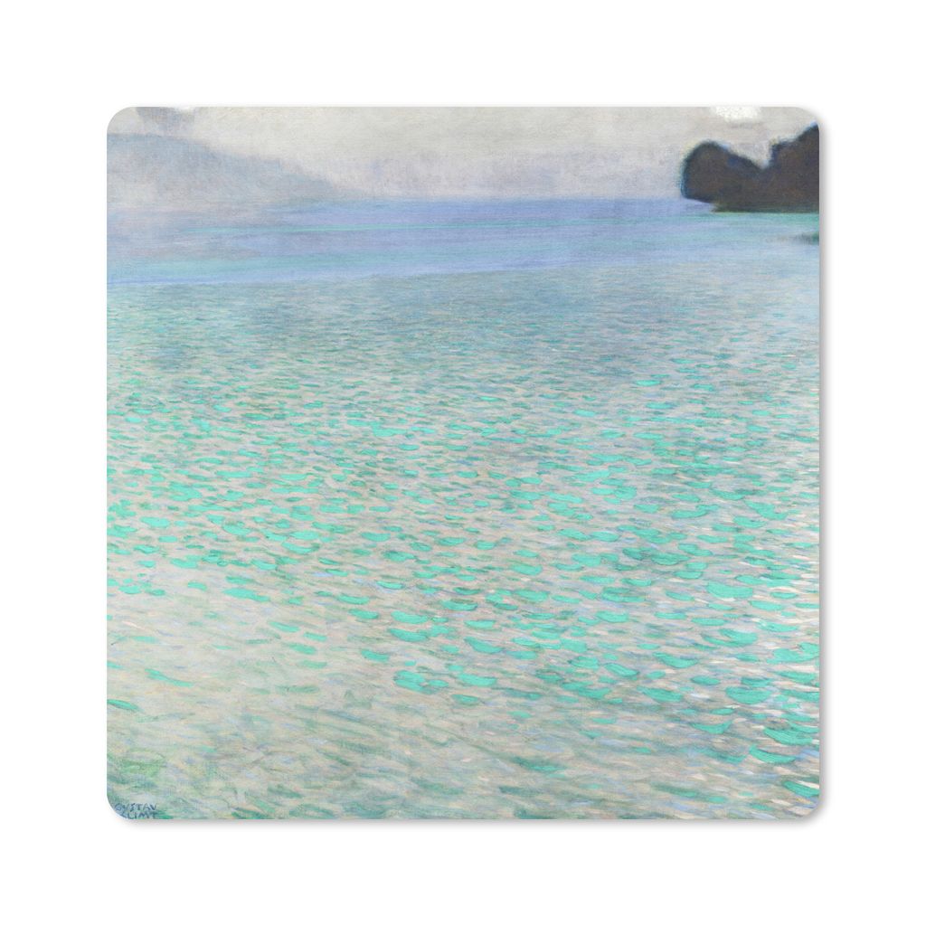 MuchoWow Mauspad Mousepad Am Attersee - Gustav Klimt 20x20 cm - Mousepads - Maus Mat - Pad - Mausunterlage - Desk Mat - Bureauartikeln