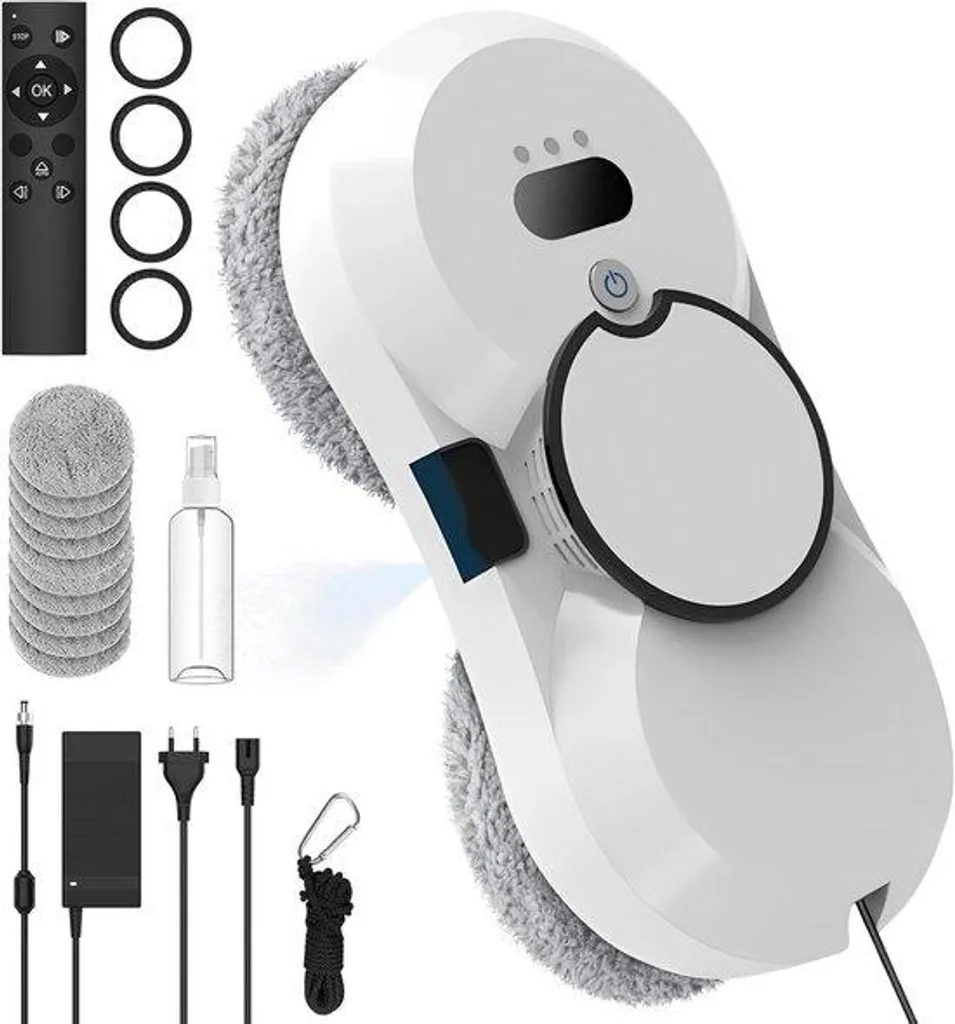 Lave-vitre Robotisé Intelligent avec 10 Lingettes et Aspiration Puissante 5600 Pa
