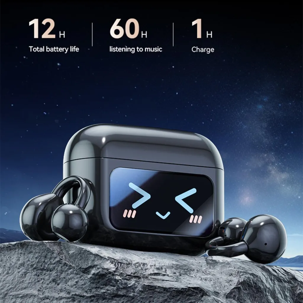 INF Auricolari Bluetooth con Clip per Orecchio e Traduzione AI con Touchscreen Nero - 2