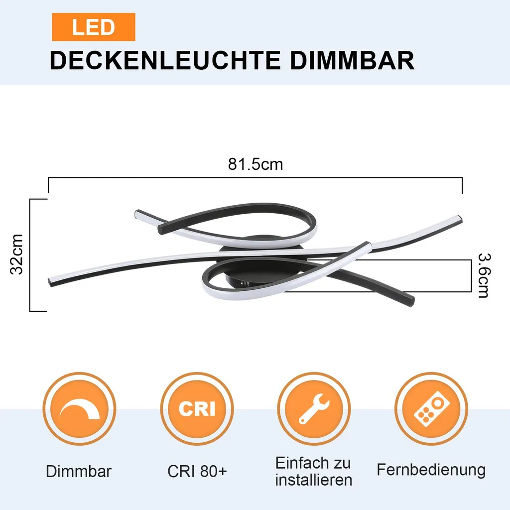 Plafonnier blanc modifiable 81cm dimmable avec sa télécommande sans fil - 5