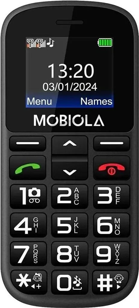 Mobiola MB200 Noir - Fini les Difficultés avec ce Mobile Facile à Utiliser