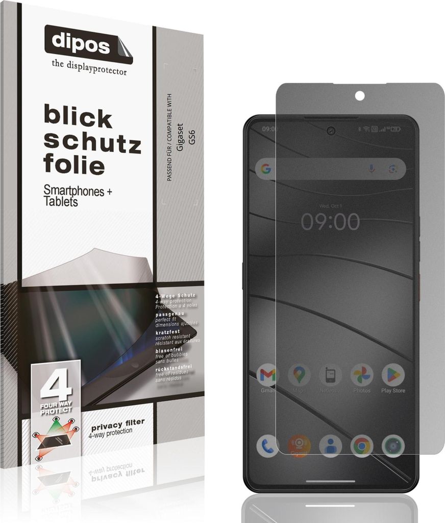 Blickschutzfolie für Gigaset GS6 matt Schutzfolie Folie Display Schutz dipos