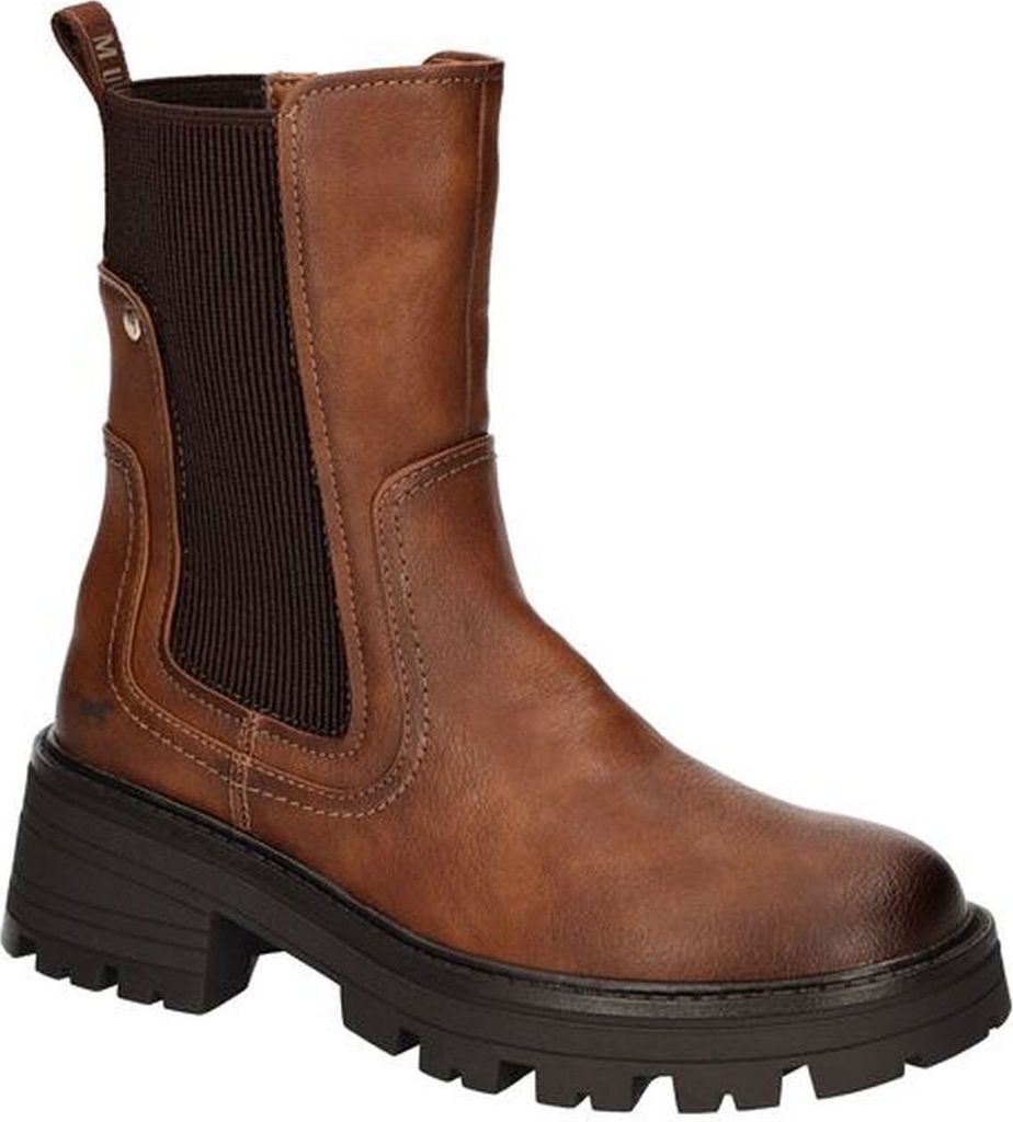 Mustang Damen Chelsea Boots Stiefelette Reißverschluss Stretch 1469-501, Größe:40 EU, Farbe:Braun