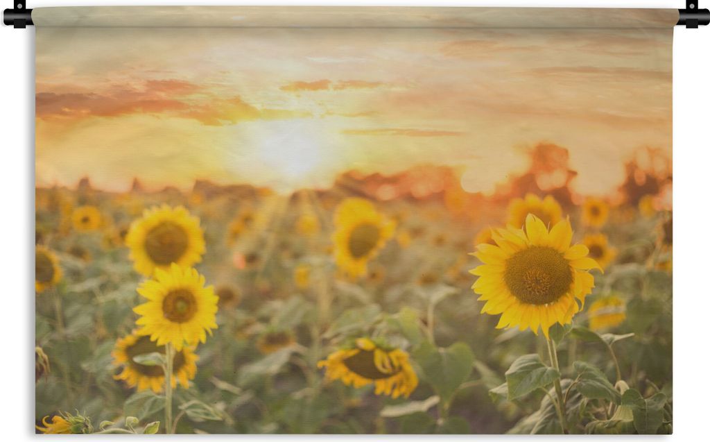 MuchoWow Wandteppich Wandbehang Sonnenblume - Sonne - Blumen 150x100 cm Tapisserie Dekoration Wandtuch - Waschbar - Tapisserien - Wand-Decke