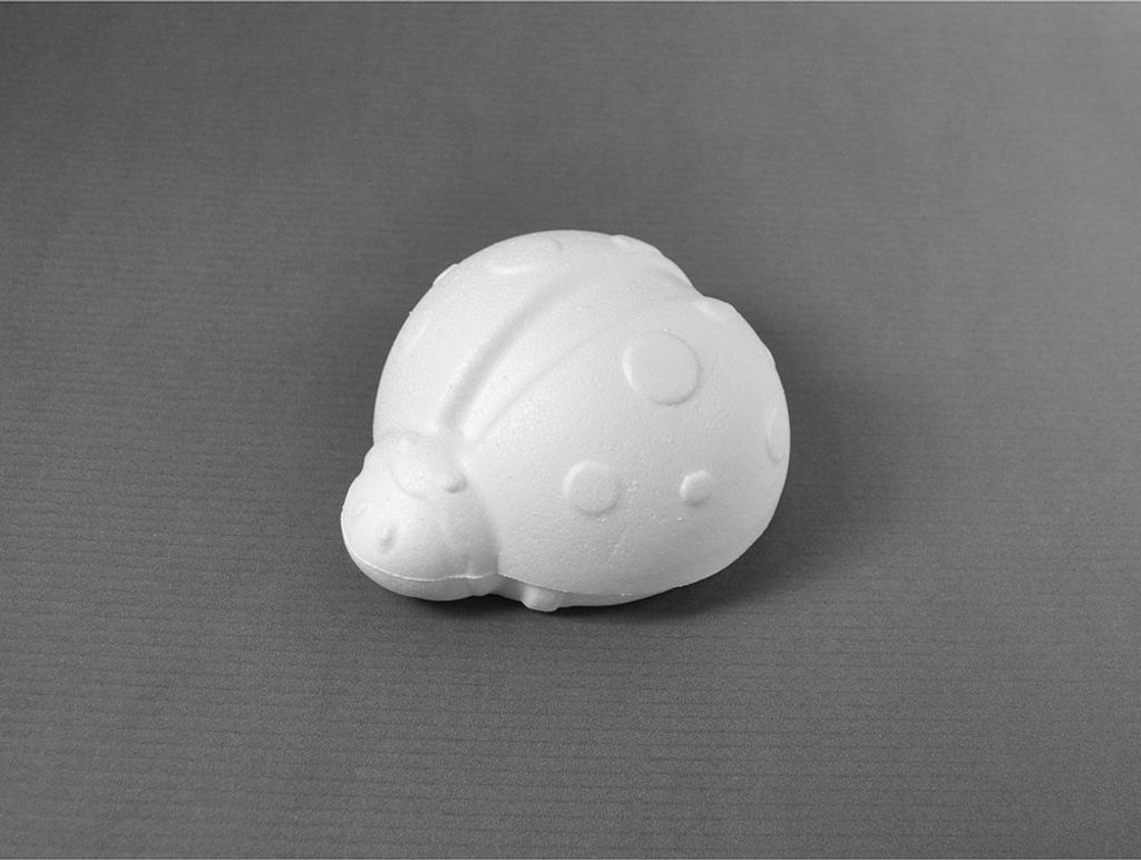 Styropor Marienkäfer 11x9,5cm Käfer basteln bemalen Pailletten bekleben weiß