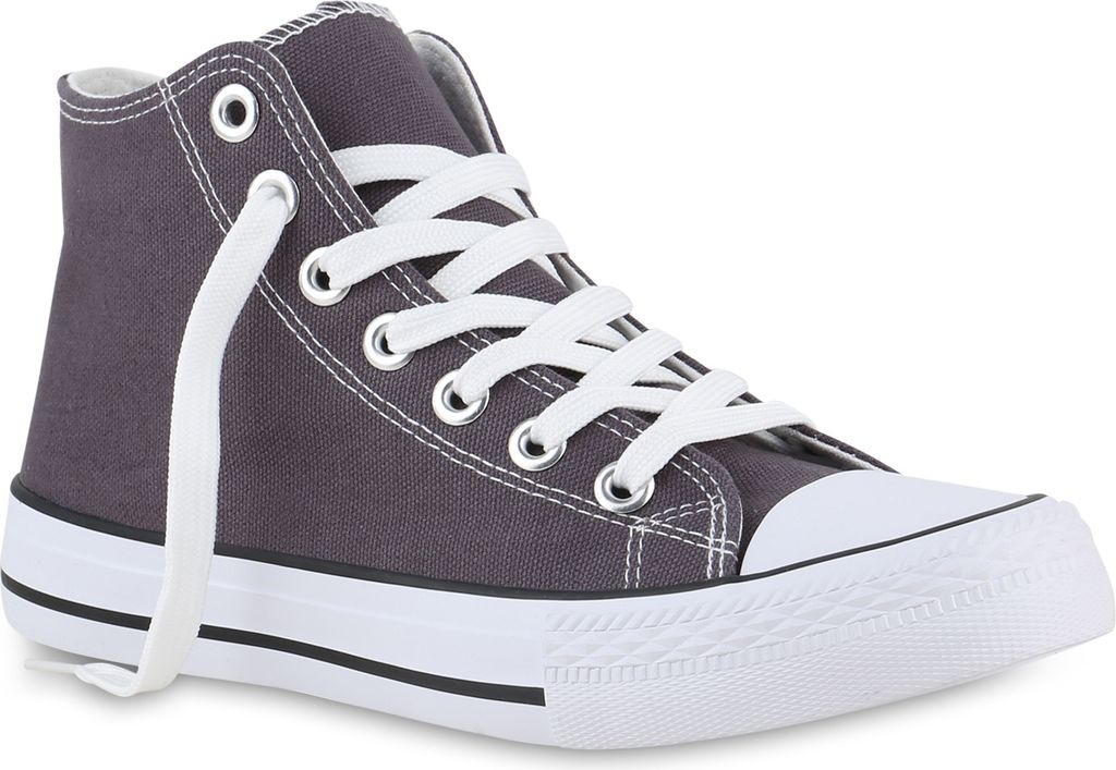 VAN HILL Damen Sneaker High Schnürer Bequeme Freizeit Stoff Produktbild 