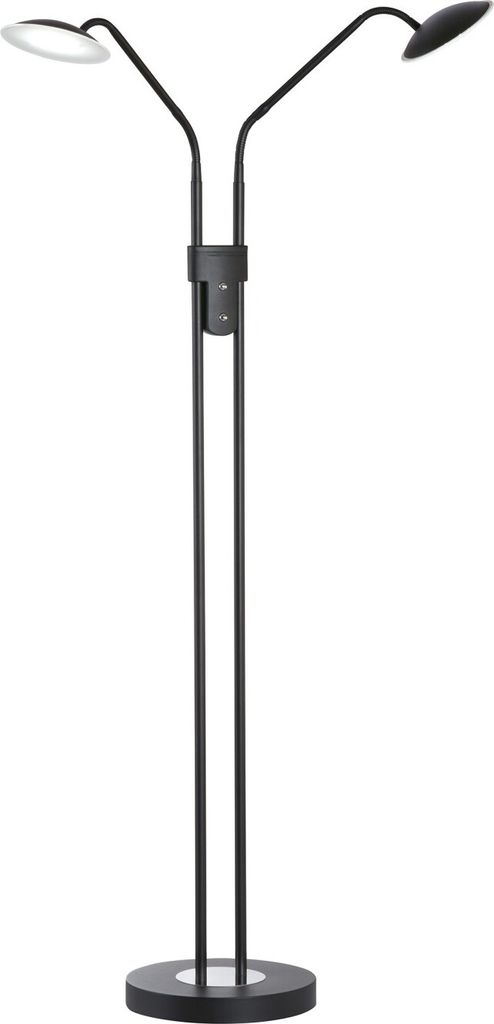 Fischer & Honsel Tallri LED Stehleuchte 2-fach 15W Tunable white steuerbar dimmbar Glas teilsatiniert sandschwarz 40487