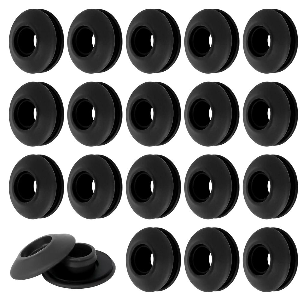 Ösen Set für Planen, 50 Stück Kunststoffösen für Abdeckplanen, Textilplanen, Vorhänge, Zelte, Poolplanen Schwarz (28x28x12mm)
