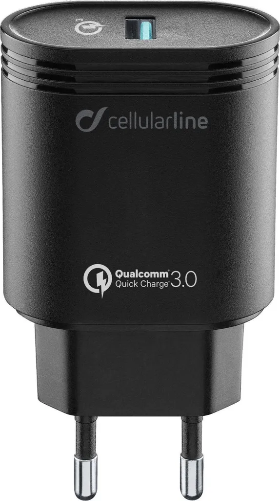 Cellularline USB Charger 18W - Huawei, Xiaomi, Wiko, Asus and other smartphone Caricabatterie da rete adattivo 18W