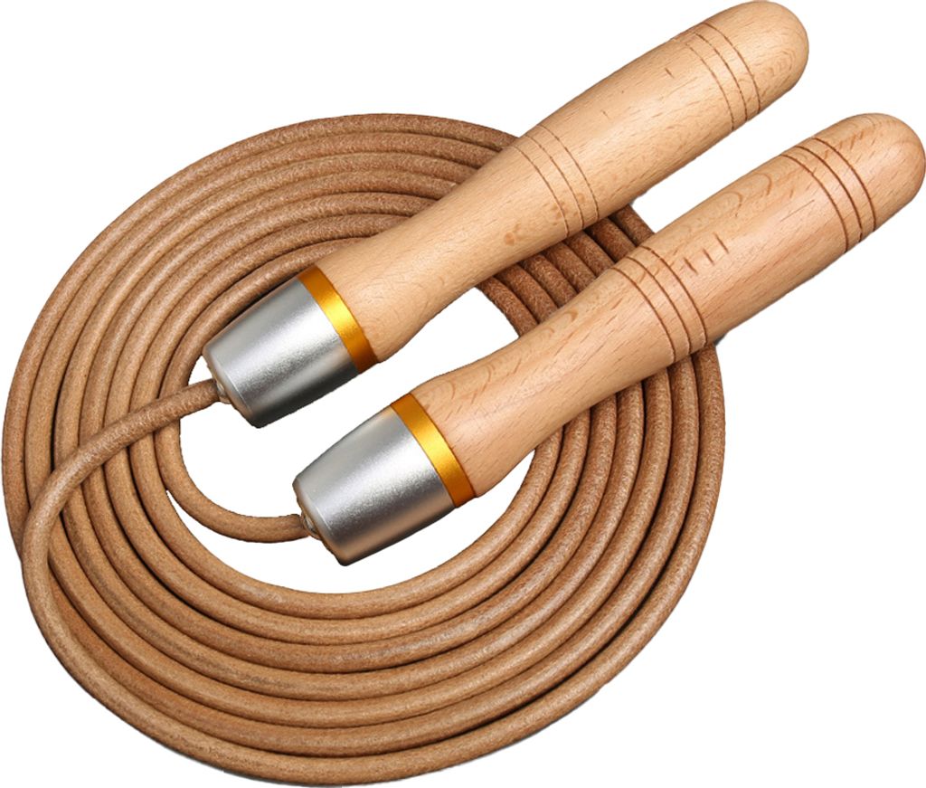 Springseil mit Holzgriff, einstellbare Ledergeschwindigkeit, Fitness-Workout, Boxübungen, Fettverbrennung