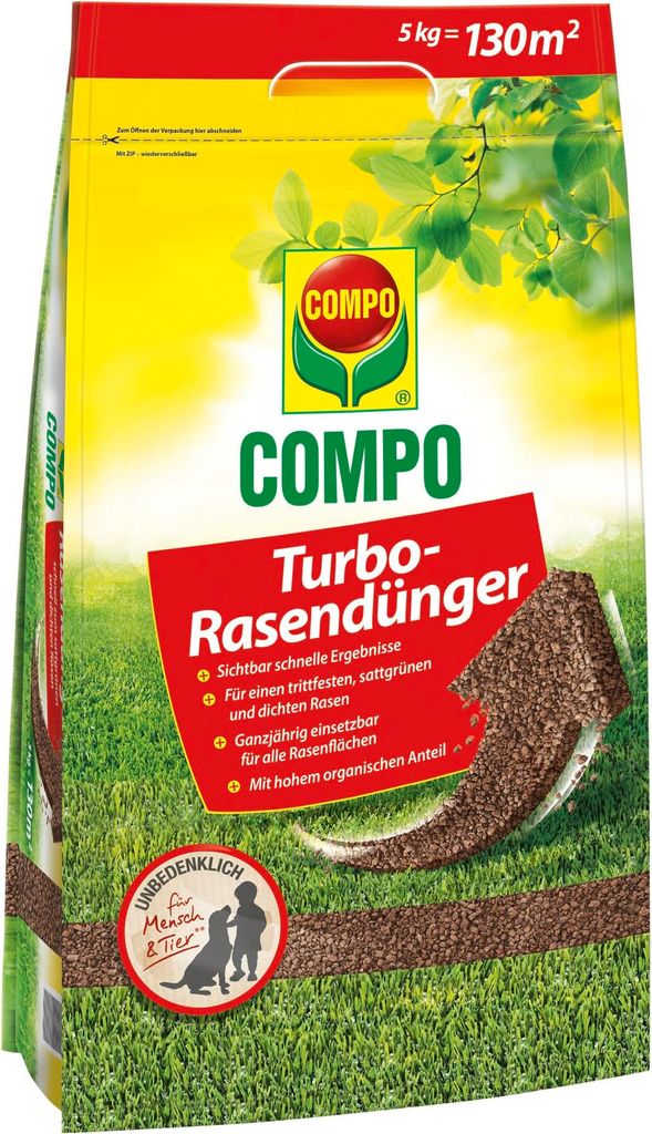 COMPO Turbo-Rasendünger für 130 m² - 5 kg Produktbild 