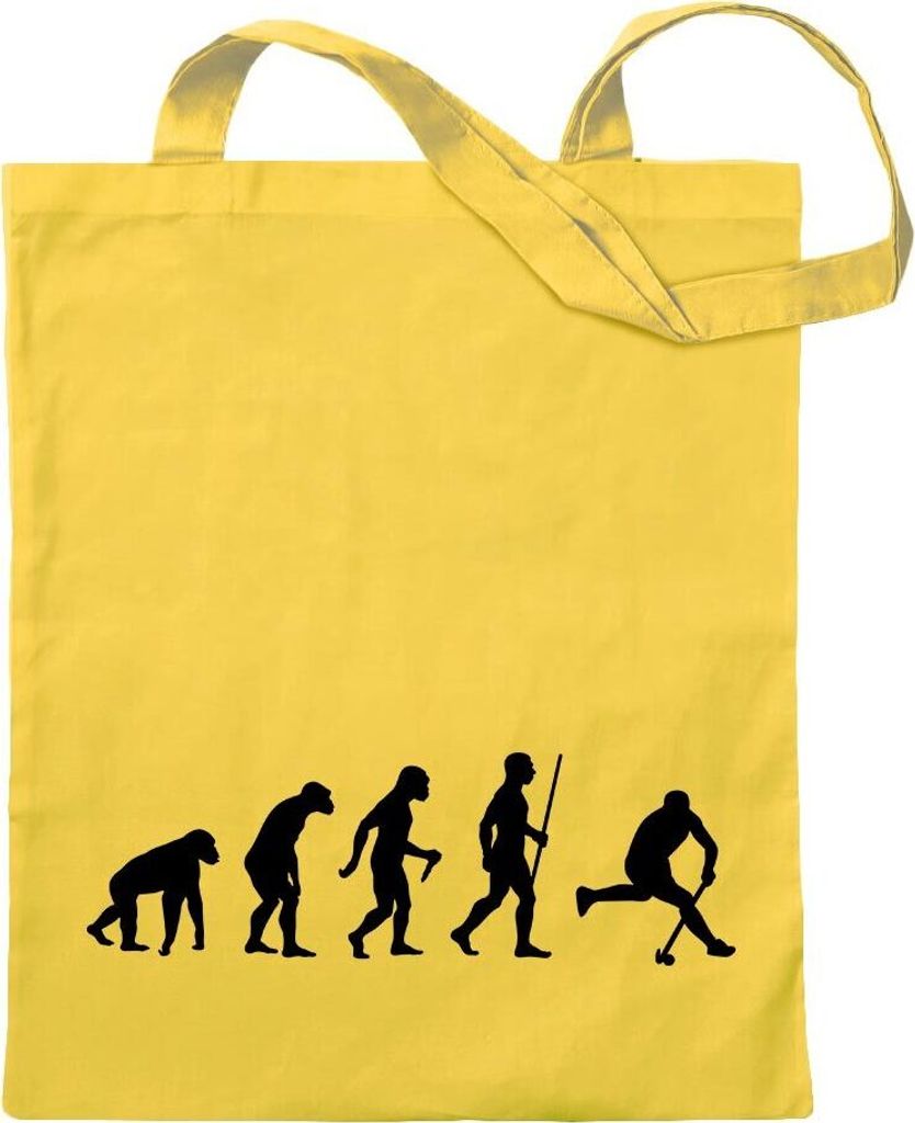 Kiwistar - Baumwolltasche - gelb - Hockey Ball Evolution - Tragetasche Stoffbeutel Umhängetasche langer Henkel