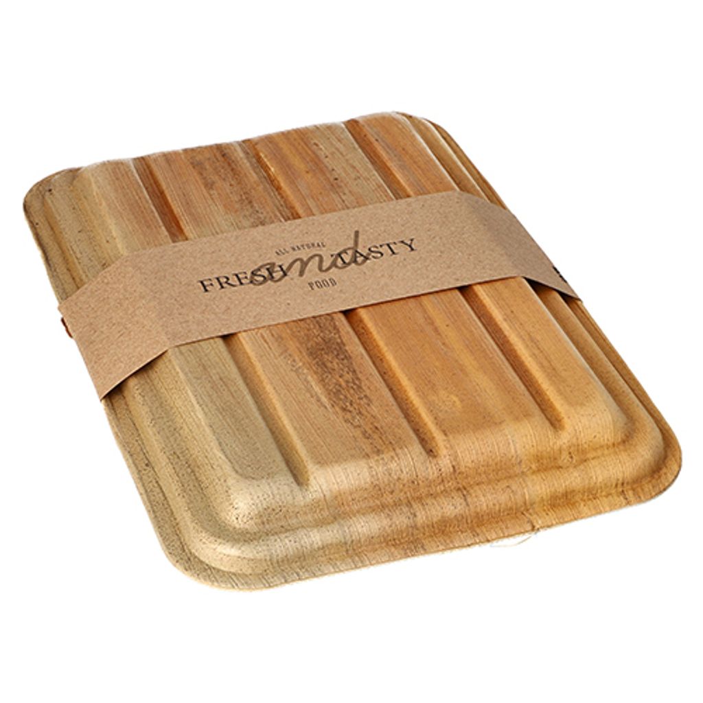 5x PAPSTAR 10 Trays, Palmblatt "pure" 2-geteilt 400 ml 5,5 cm x 17,5 cm x 25,5 cm mit Deckel und Banderole | Unbekannte Einheit (10 Stück)