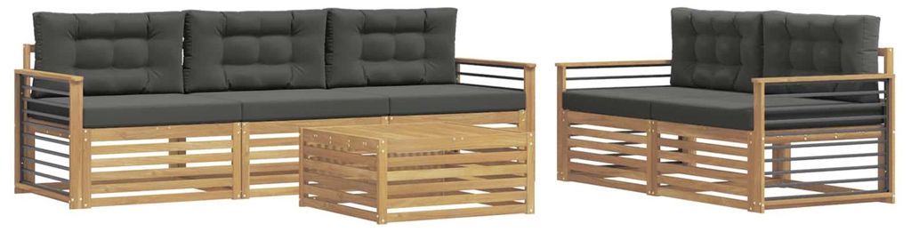 vidaXL Outdoor-Sofagarnitur 6 pcs Weiß und Anthrazit