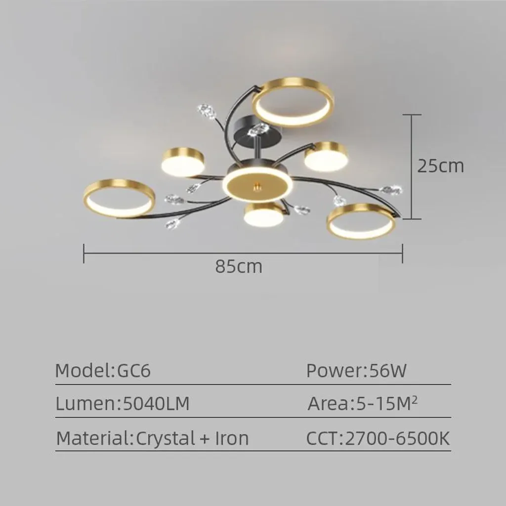 Lampadario Design 6 Luci Dimmerabile - Eleganza Minimal per Interni - 2