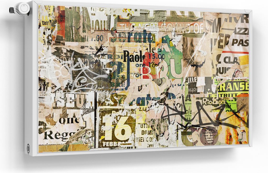 DEQORI Magnetmatte Heizung Standard 100x60 cm 'Urbane Geschichten' Magnetfolie