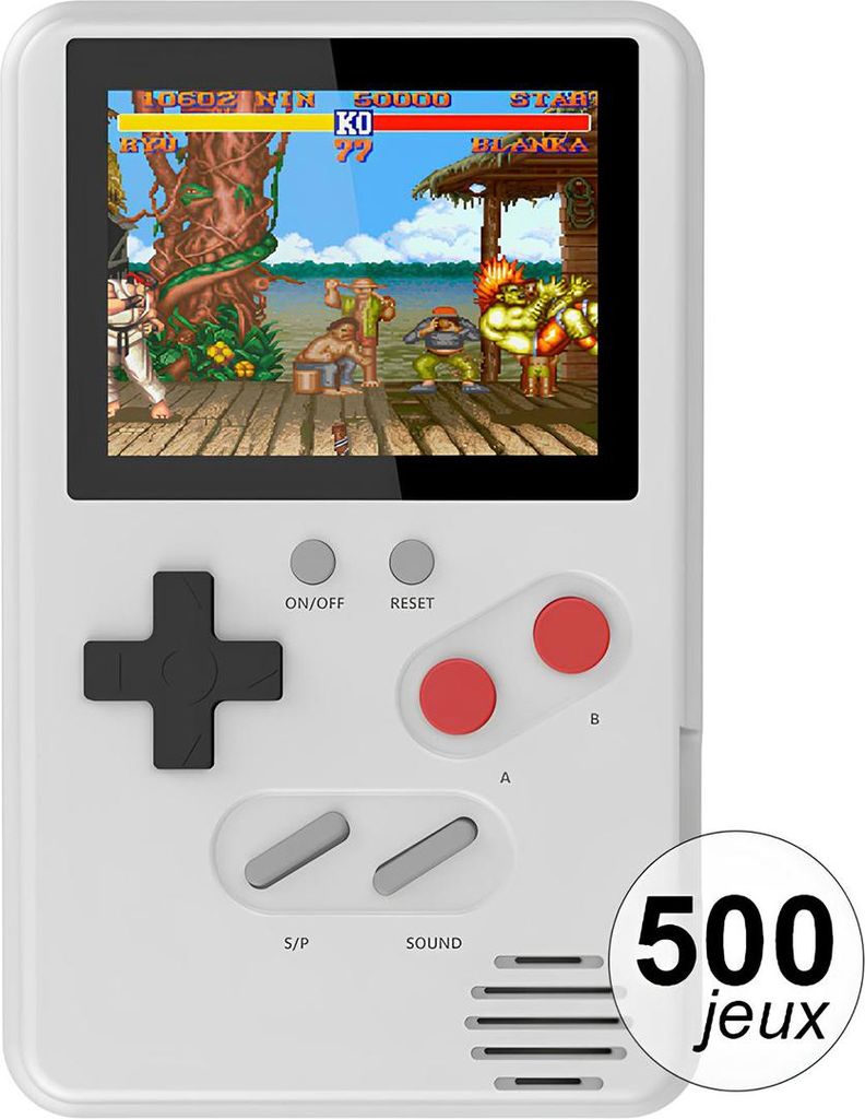 TechKidz, console portable Slim avec 500 jeux, blanc Image du produit 