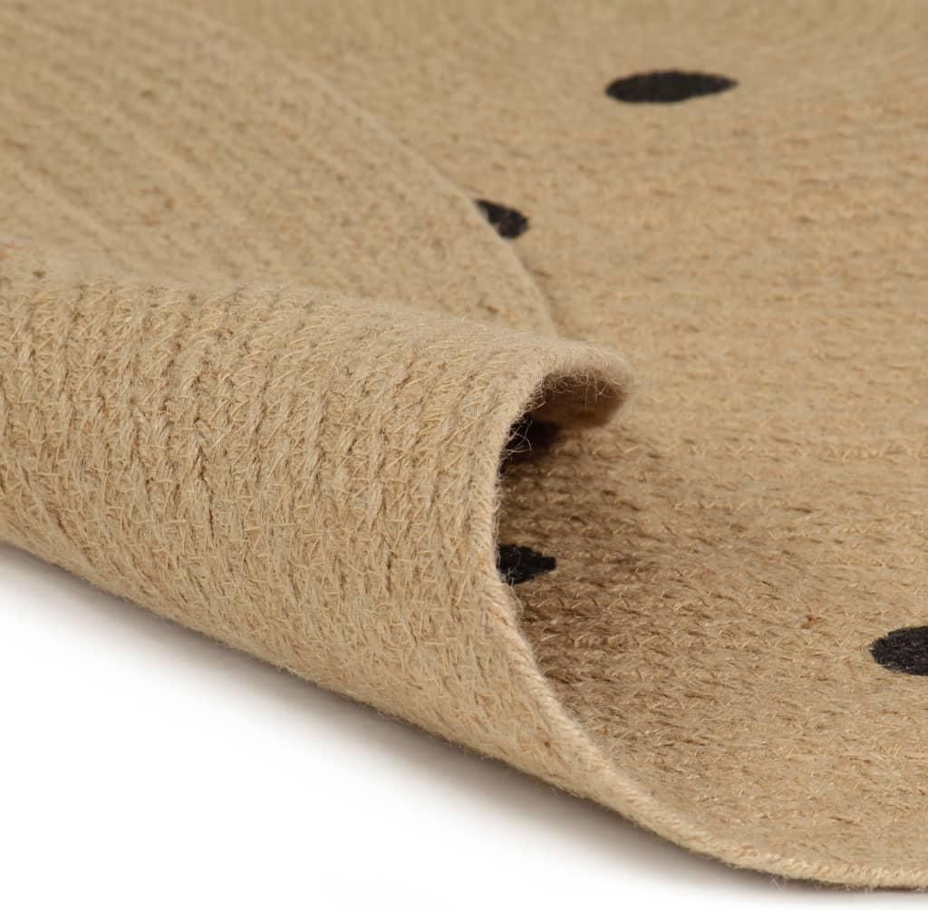 vidaXL Teppich Handgefertigt Jute mit Punktmuster 120 cm