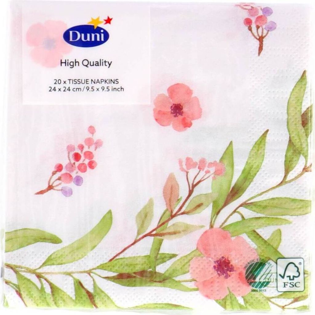 Duni Papierservietten mit detailreichem Wald-Motiv, 3-lagig, 24x24 cm, 20 Stück