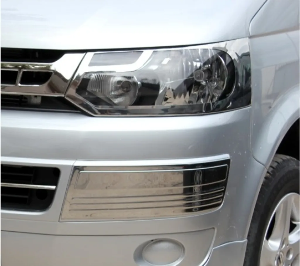 KS1195 Caches de Phares Chromés pour Volkswagen T5 Caravelle 2010-2015