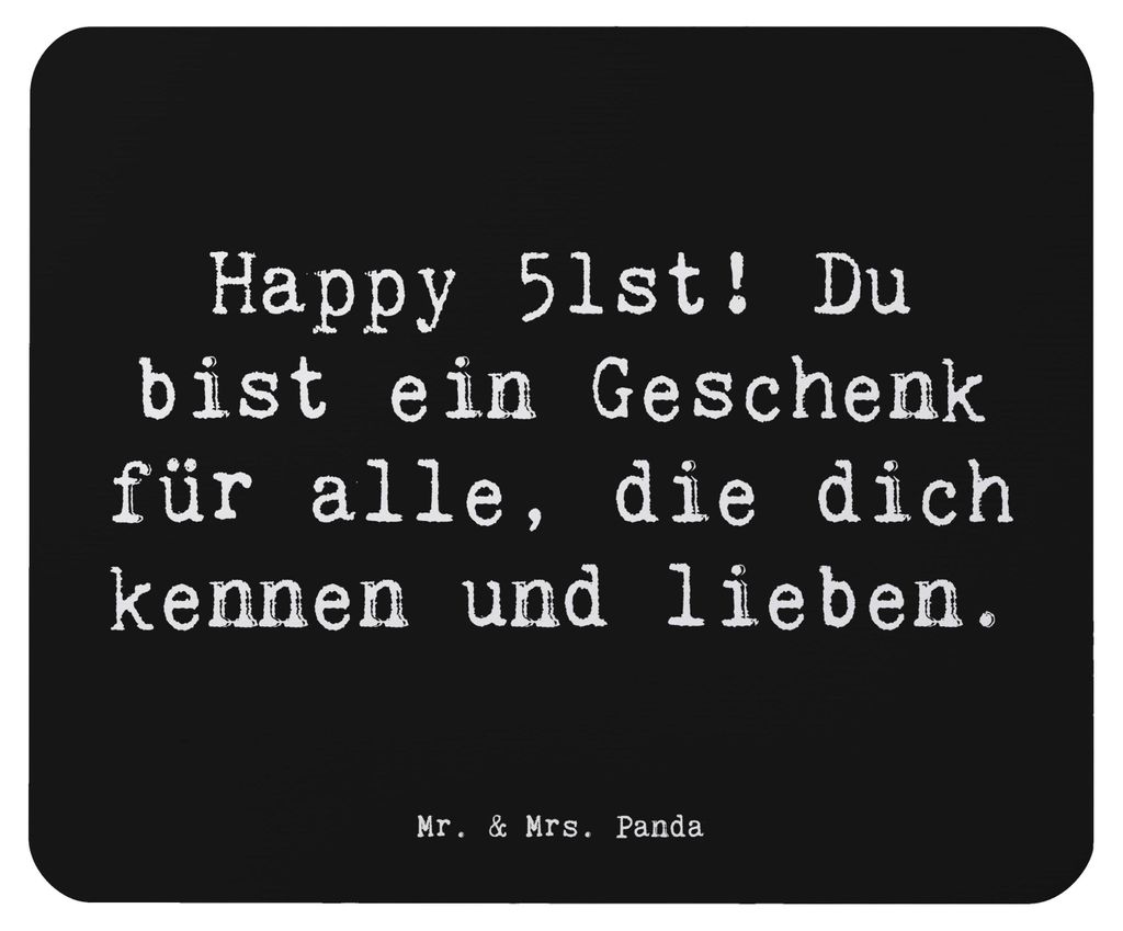 Mr. & Mrs. Panda Mousepad Spruch 51. Geburtstag Geschenk - Schwarz - Happy Birthday, Mouse Pad, besondere Geburtstagsbotschaft, computer mauspad, G...