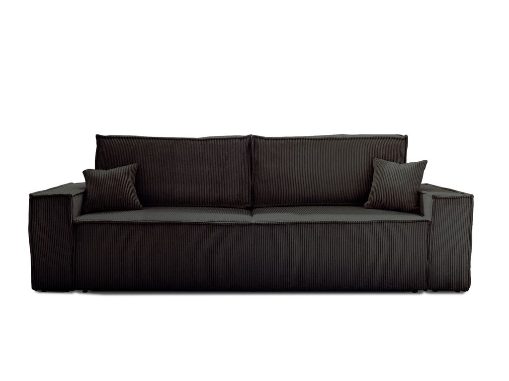 Best Möbel Dellia, 3-Sitzer Sofa mit Schlaffunktion, mit Bettkasten, aus Cord, zeitgenössischer Stil , Anthrazitgrau