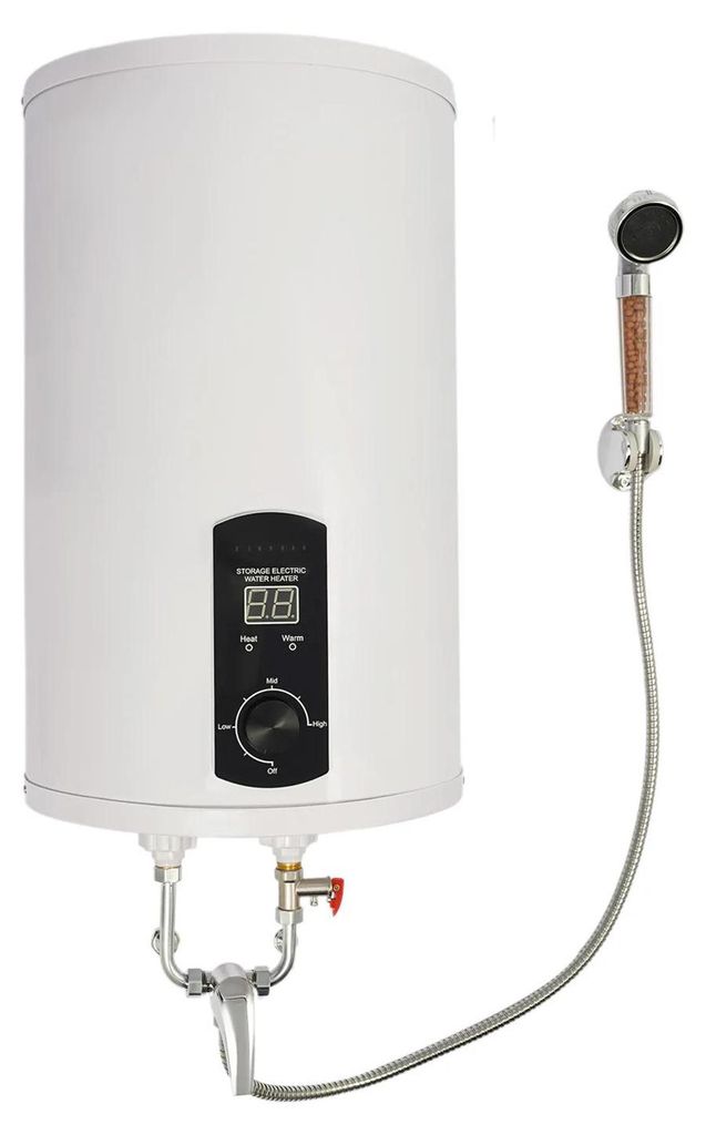 Elektrischer Warmwasserbereiter - Boiler - Fassungsvermögen 30 L - EU-Stecker - G1/2 Anschluss - Temperaturbereich 25–75 °C - Edelstahl/emailli...