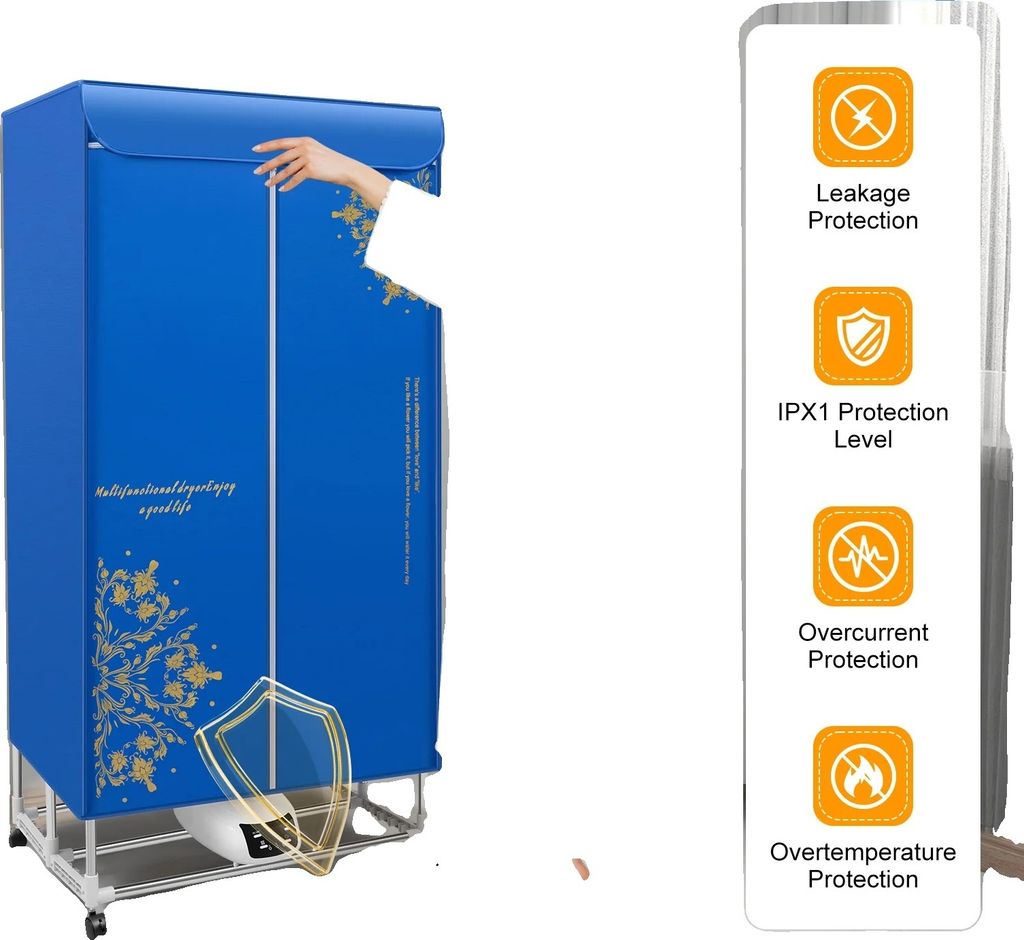 Prenosná elektrická sušička, priestorovo úsporný dizajn, Obrázok produktu 