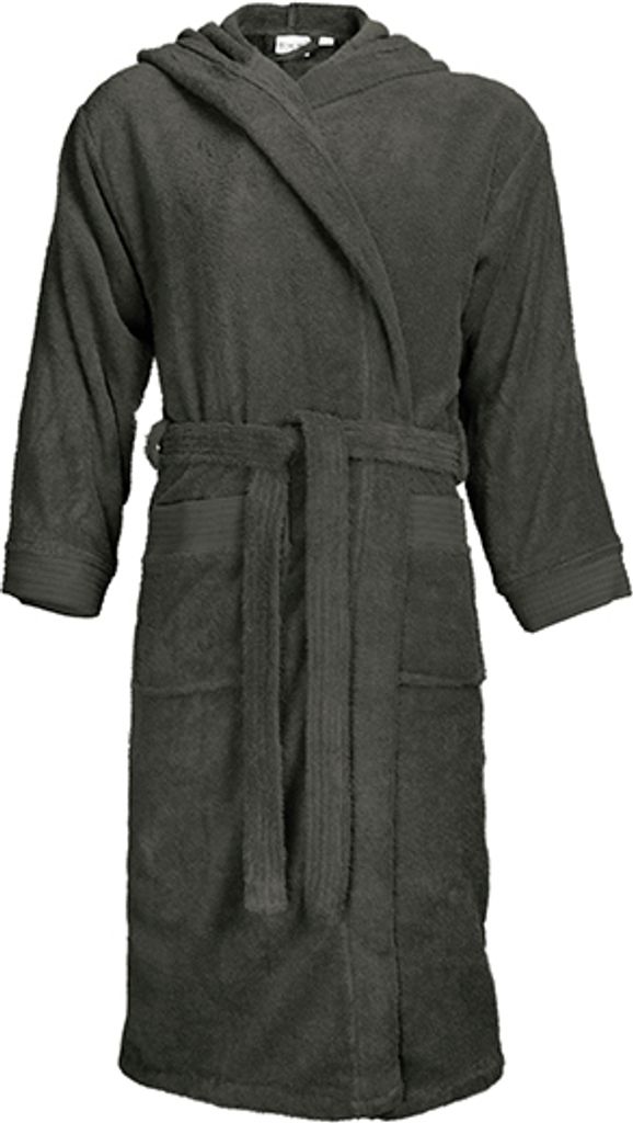 The One Towelling T1-BH | Bathrobe Hooded - Bademantel - Farbe: Anthracite - Größe: L/XL
