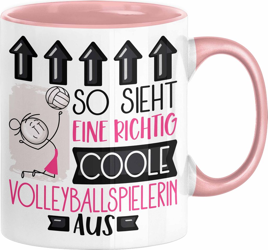 Volleyballspielerin Geschenk Tasse Lustig Geschenkidee für Volleyballspielerin Geburtstag So Sieht Eine Richtig Coole Volleyballspielerin Aus Frau...
