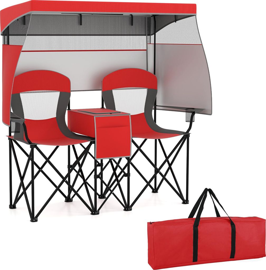 COSTWAY Campingstuhl mit verstellbarem Sonnenschutz, Produktbild 