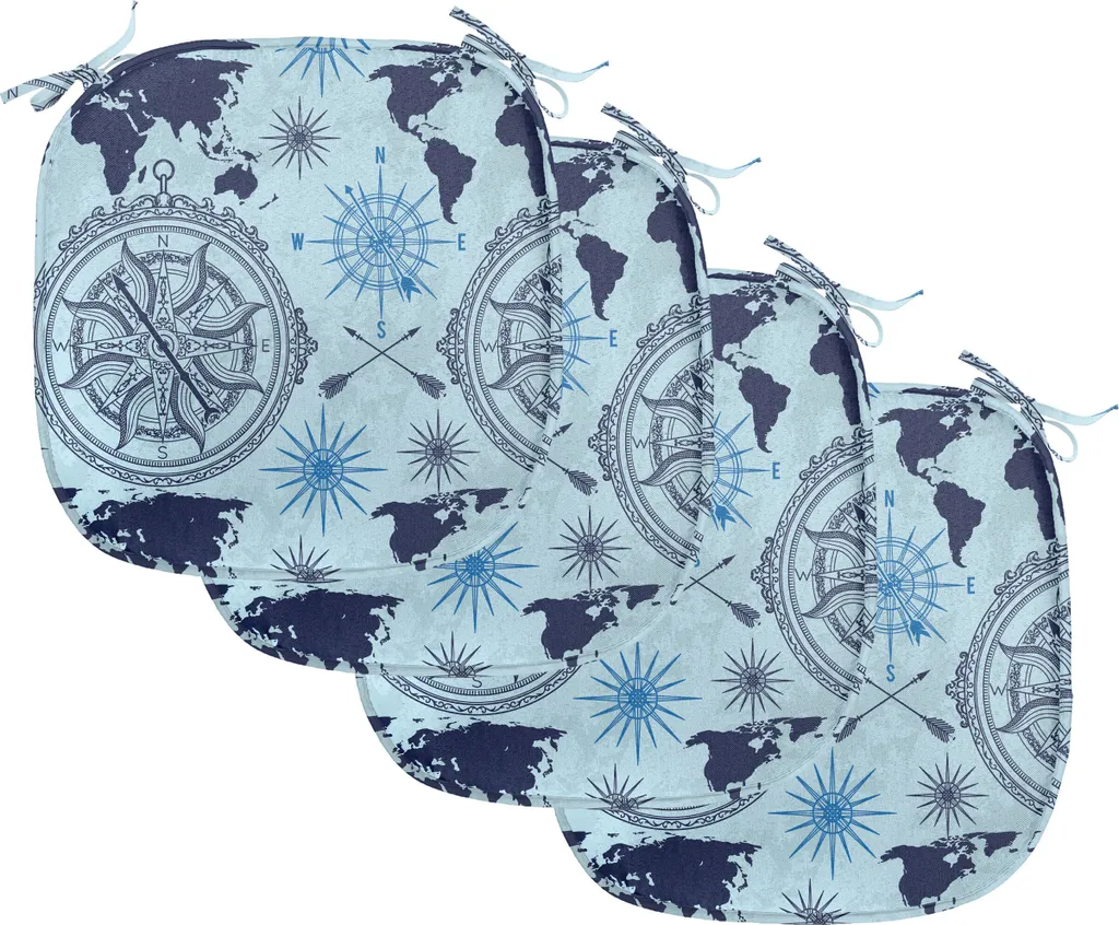 Cuscini ABAKUHAUS Mappa del Mondo Blu 40x40 | Comfort Mediterraneo
