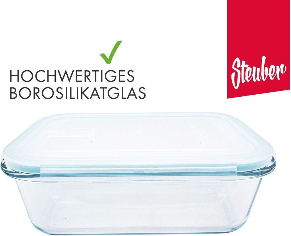 10 Stück Steuber Cloc Frischhaltedose aus Glas, 1000 ml, Produktbild 4