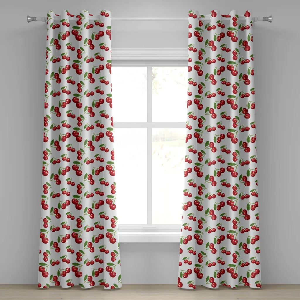 Rideau à œillets imprimé baies fraîches en tissu premium 280 x 175 cm